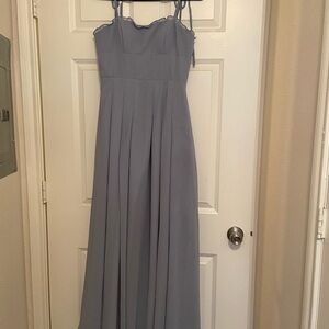 Dusty Blue Azazie Barbie Bridesmaid’s Dress (style 1014)